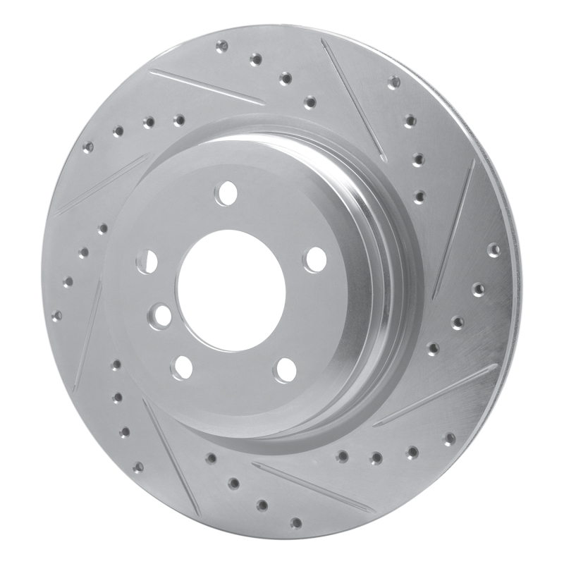 BMW 335XI Brake Rotor (1) - Rear Right - R1 Concepts - Drilled & Slotted - Silver - `06-`15
